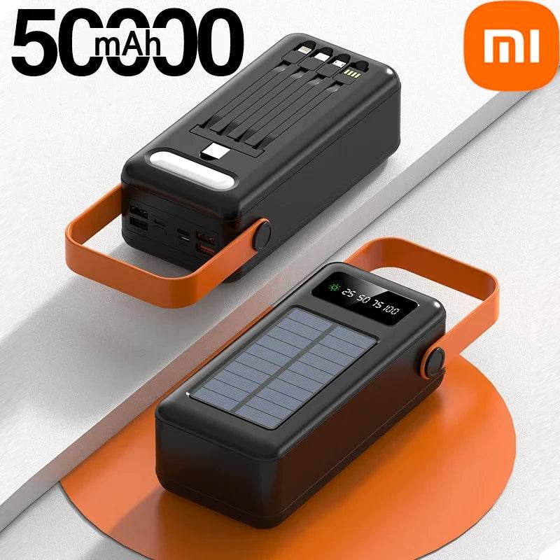 Bancă de Alimentare Solară 50000mAh cu Cablu Integrat - Venduqo