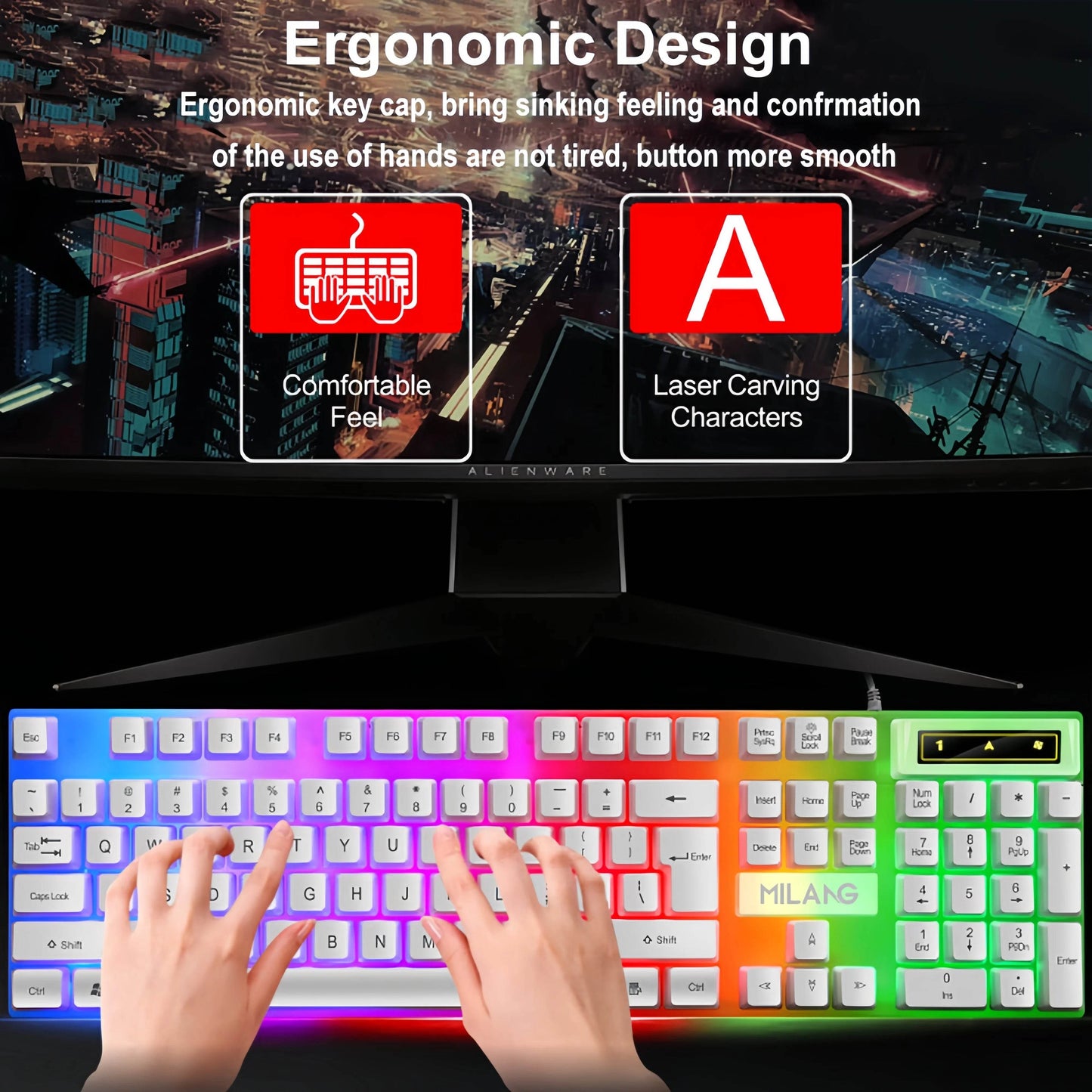 Tastatură USB Wired RGB 104 Taste pentru Gaming - Venduqo