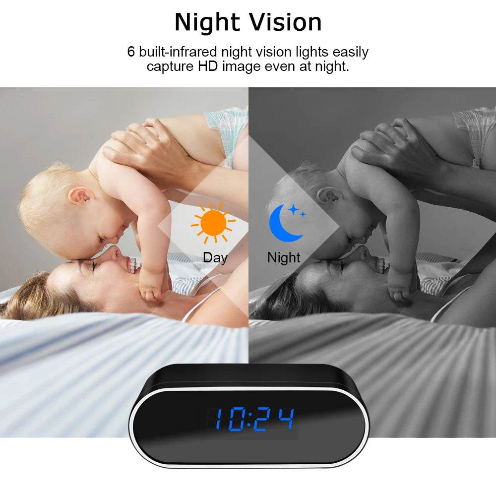 Ceas Mini Camera Wireless 1080P cu Supraveghere Nocturnă IR - Venduqo