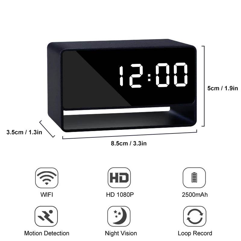 Ceas Alarmă Mini WiFi cu Cameră 1080P HD - Venduqo