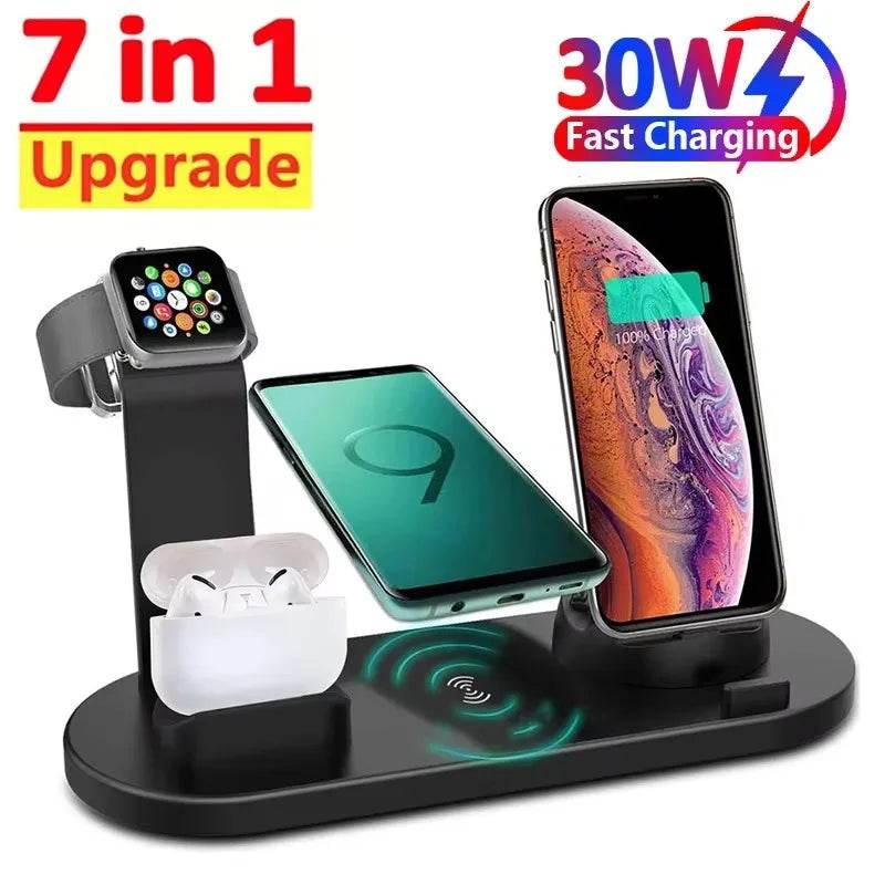 Încărcător Wireless 7 în 1 pentru iPhone, Apple Watch, Airpods - Venduqo