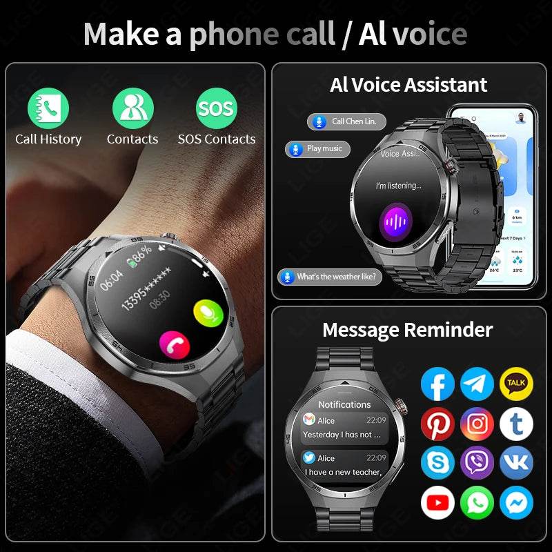 Ceas inteligent medical Smart Watch bărbați cu ECG, PPG și monitorizare tensiune arterială - Venduqo