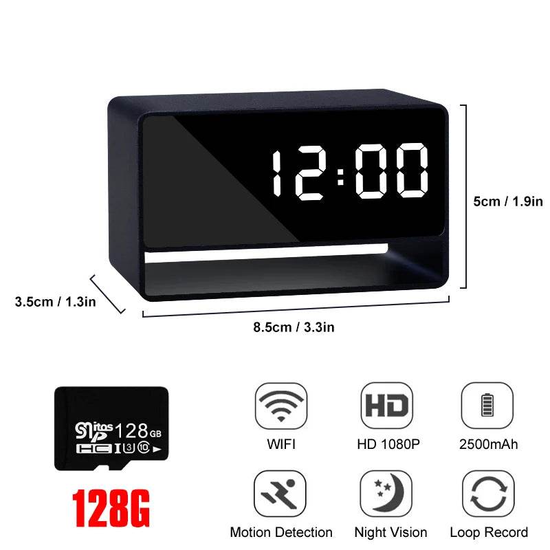 Ceas Alarmă Mini WiFi cu Cameră 1080P HD - Venduqo