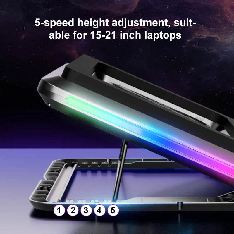 Răcitor Laptop Ergonomic D17 cu 2 Ventilatoare RGB - Venduqo