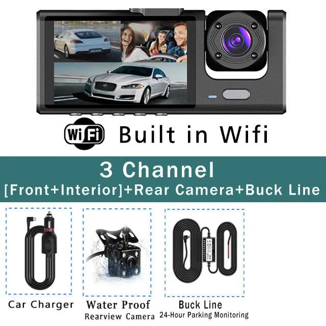 Camera DVR Mini Auto WiFi 3 Canale FHD 1080P - Venduqo