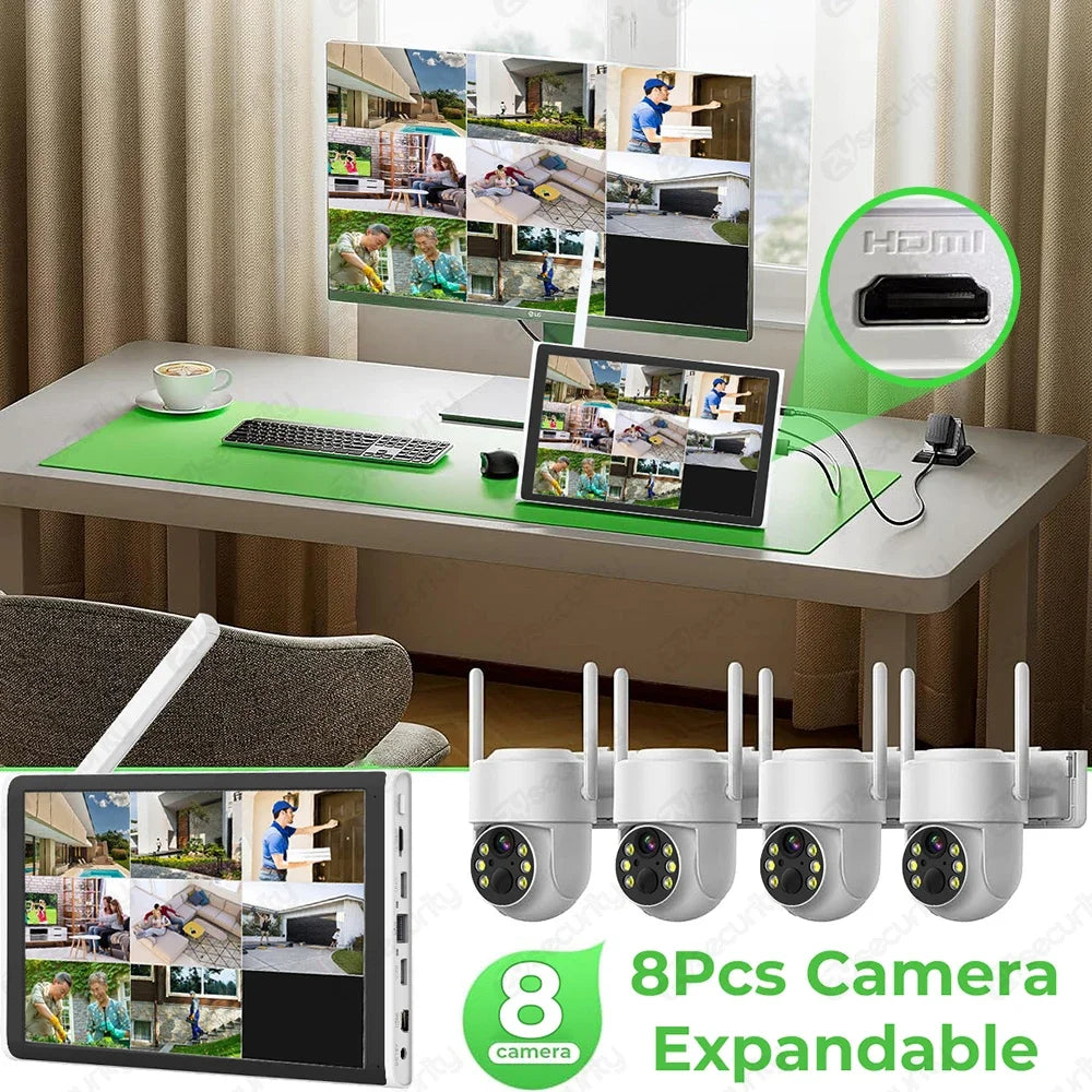 4MP Wireless Security System with 10" LCD Monitor