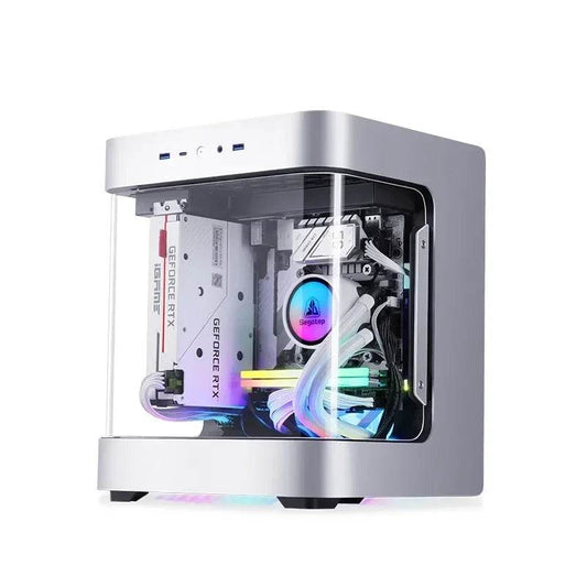 White ITX Mini Gaming PC Case - Durable 0.7mm Aluminum