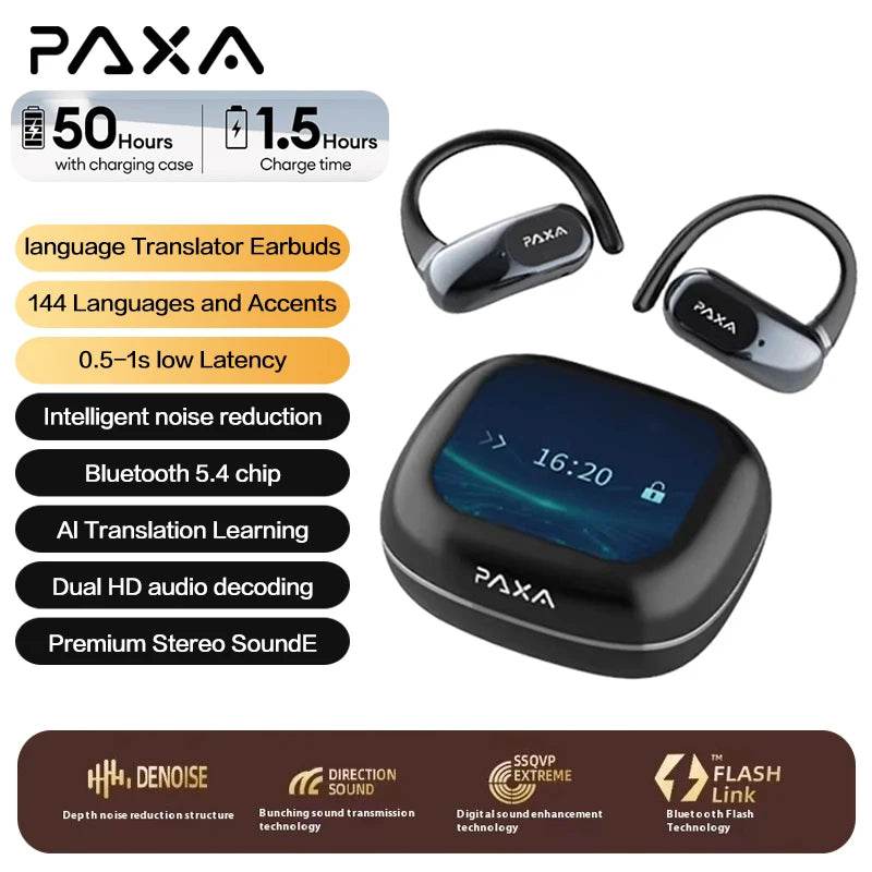 Căști Bluetooth PAXA OpenAirUltra AI cu Traducere în Timp Real - Venduqo