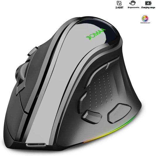 Wireless Vertical Ergonomic Mouse with RGB Lighting