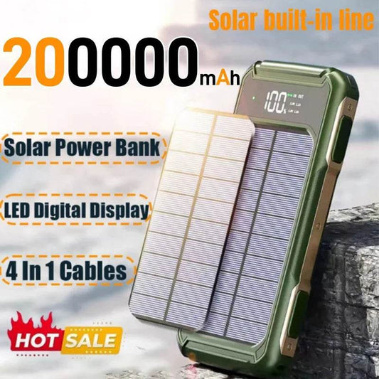 500000mAh 4-in-1 Solar Power Bank with Built-in Cables