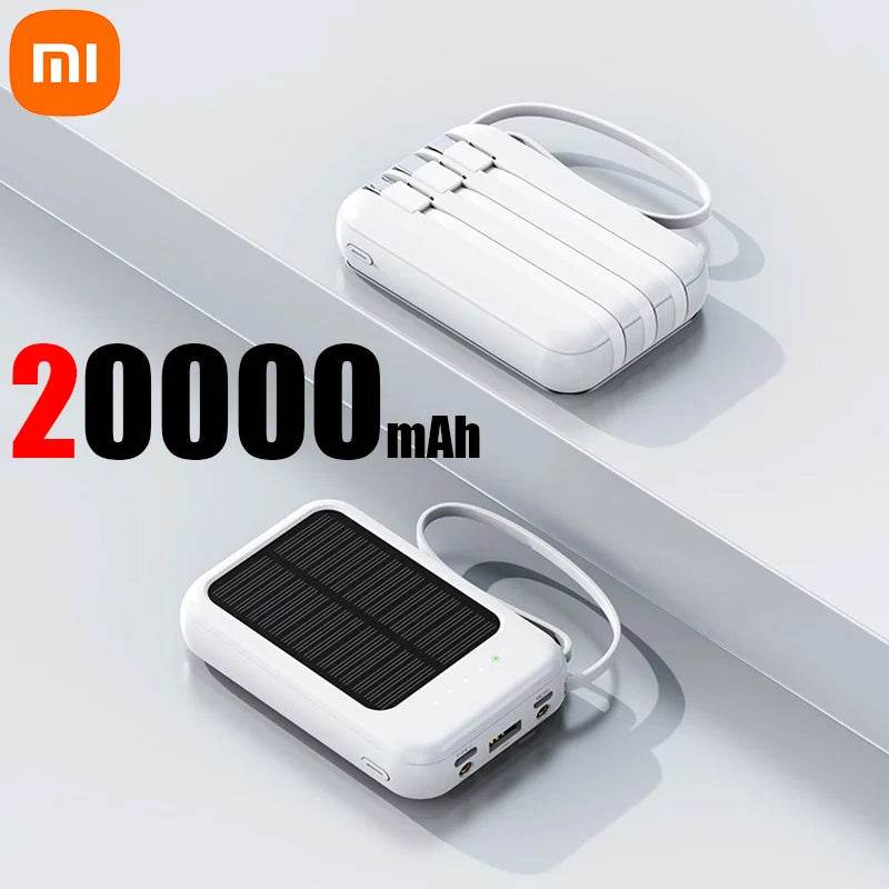 Power Bank Solar Xiaomi 50000mAh 4 în 1 cu Cabluri Incorporate - Venduqo