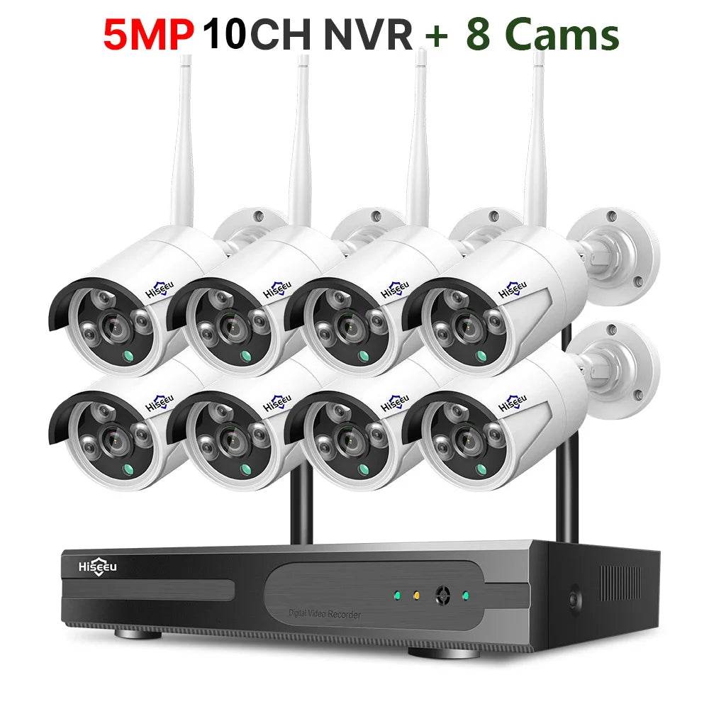 Sistem de Securitate Hiseeu 5MP WiFi cu Cameră Bullet - Venduqo