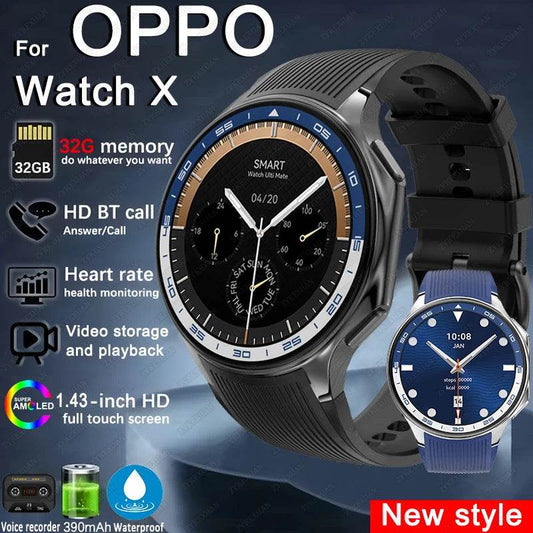 OPPO Watch X Smartwatch for Men - 32GB, Waterproof, Video
