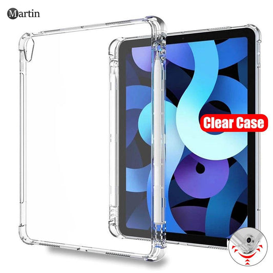 Transparent Case for iPad Pro with Pencil Holder - 11, 12.9, 10.5, 9.7