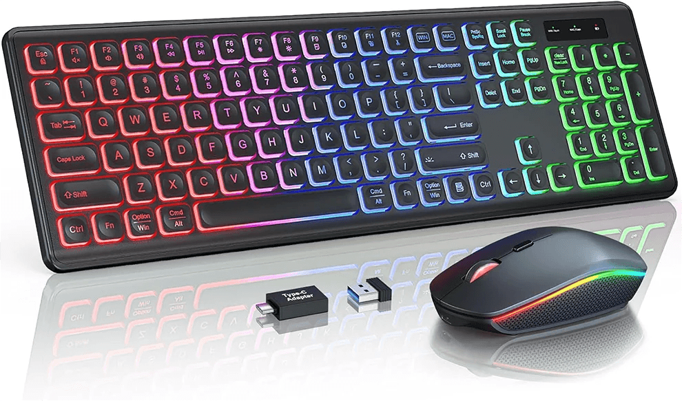Combo Tastatură și Mouse Wireless Iluminat - Venduqo