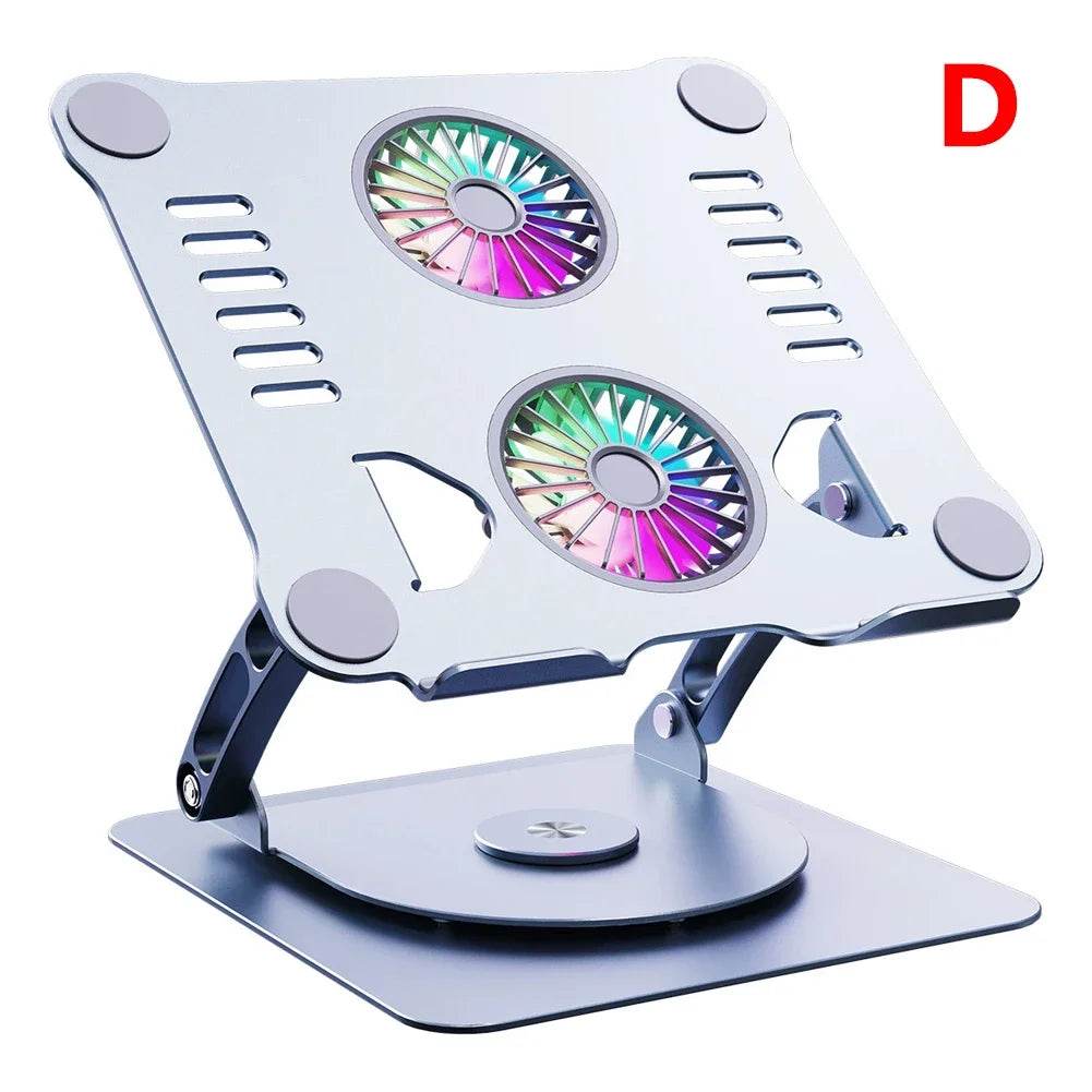 Suport metalic pliabil pentru laptop cu ventilatoare de răcire - Venduqo