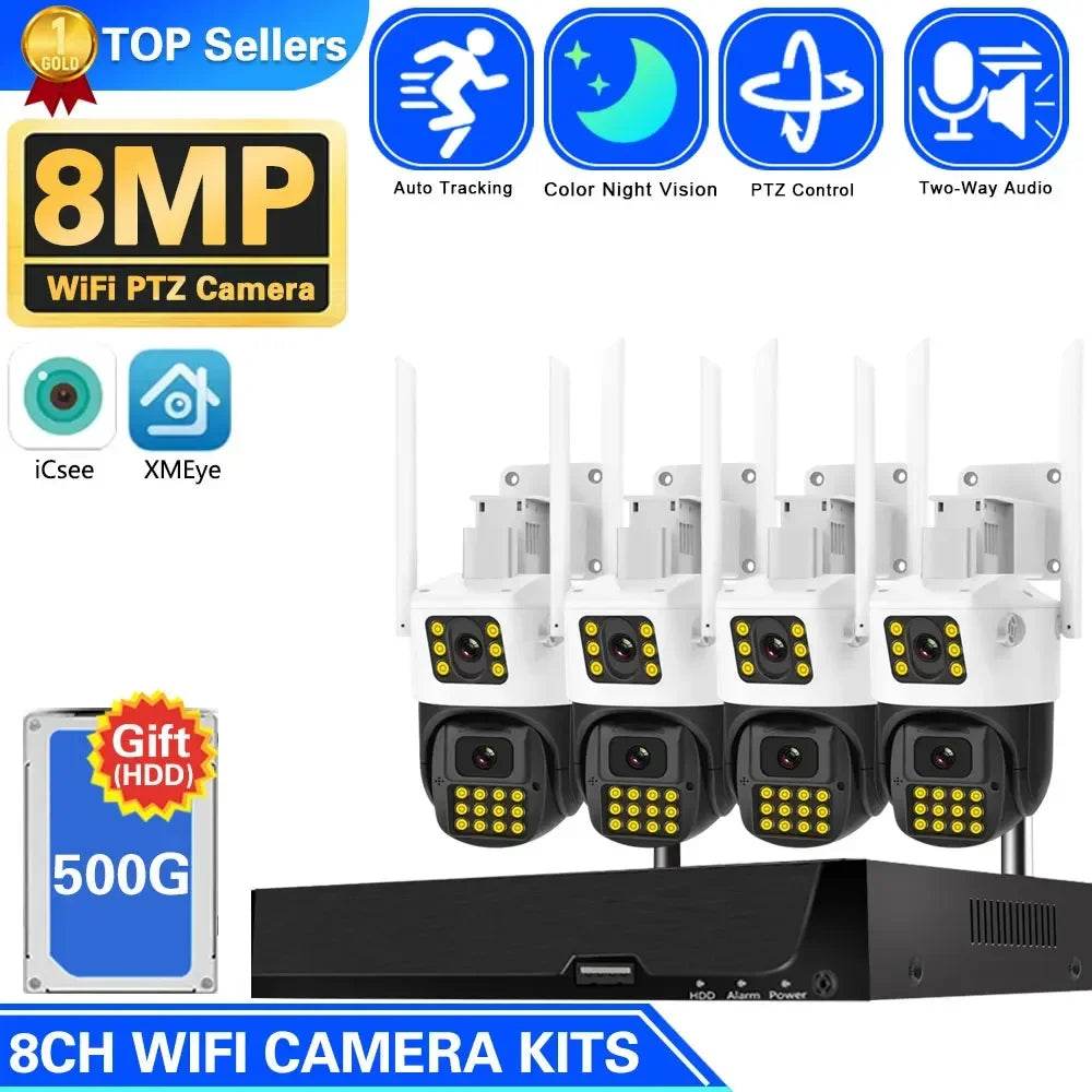 Sistem de Supraveghere Wifi 8MP PTZ cu Camere IP Wireless - Venduqo