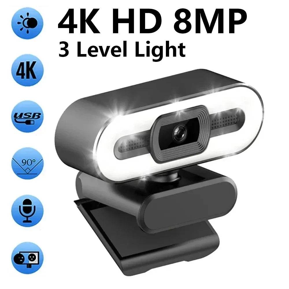 4K Full HD Autofocus Webcam for PC and Laptop