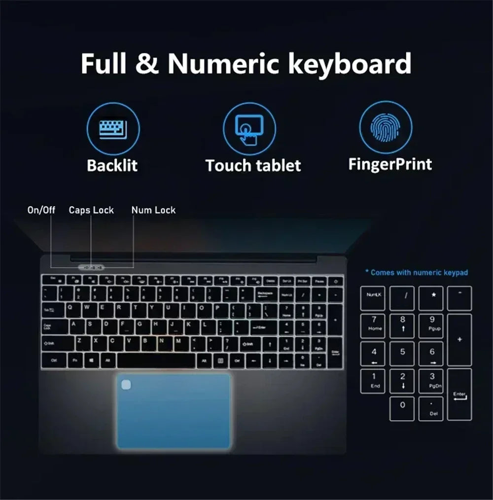 15.6" Portable Laptop - 32GB RAM, 2TB SSD, Windows 11