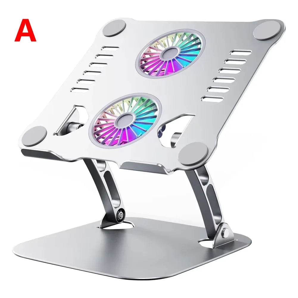 Suport metalic pliabil pentru laptop cu ventilatoare de răcire - Venduqo