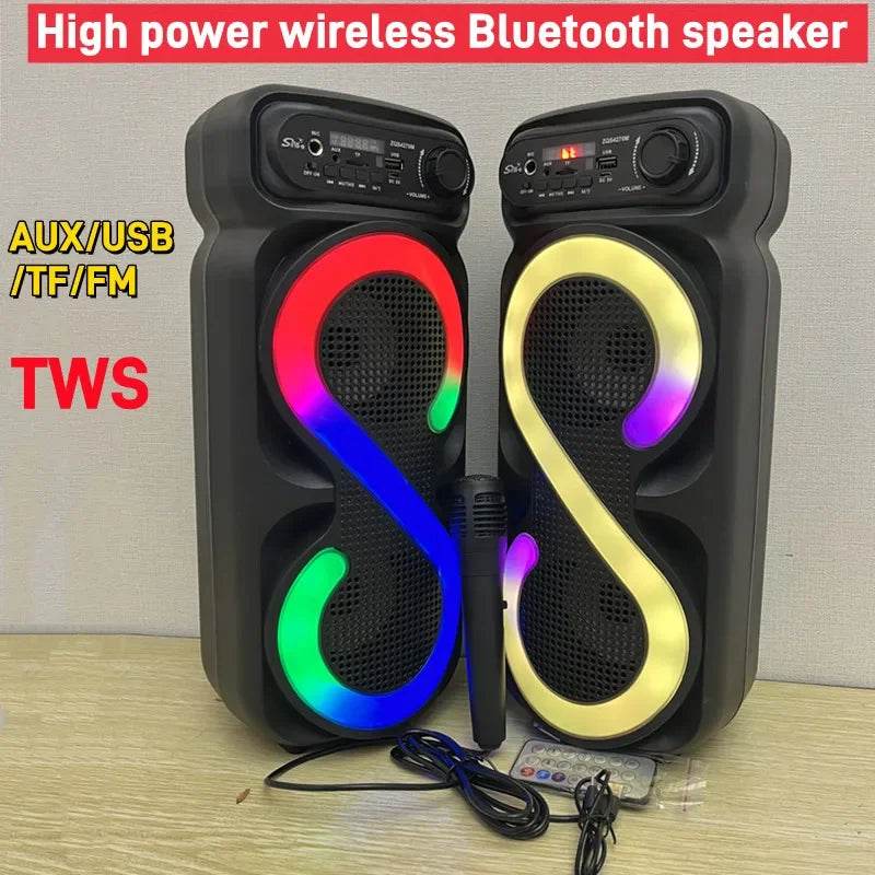 Box Portabilă Bluetooth 80W cu Subwoofer și Microfon - Venduqo