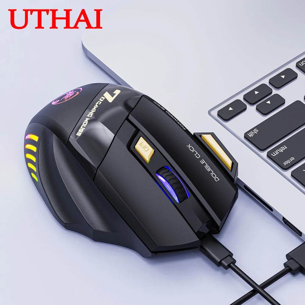 Mouse wireless UTHAI GW-X7 cu iluminare colorată - Venduqo