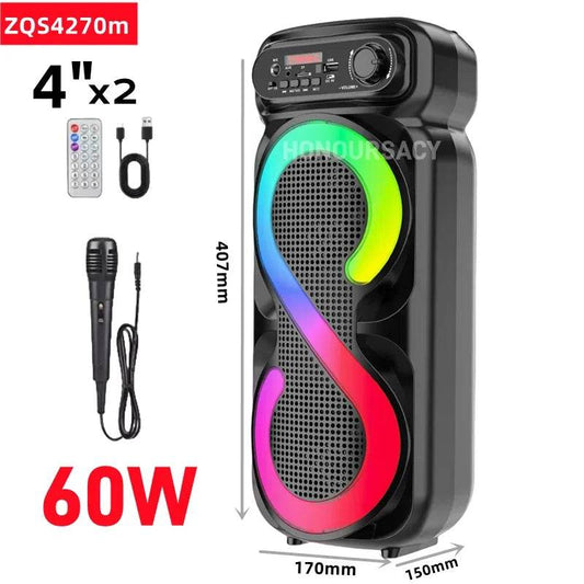 Box Portabilă Bluetooth 80W cu Subwoofer și Microfon - Venduqo