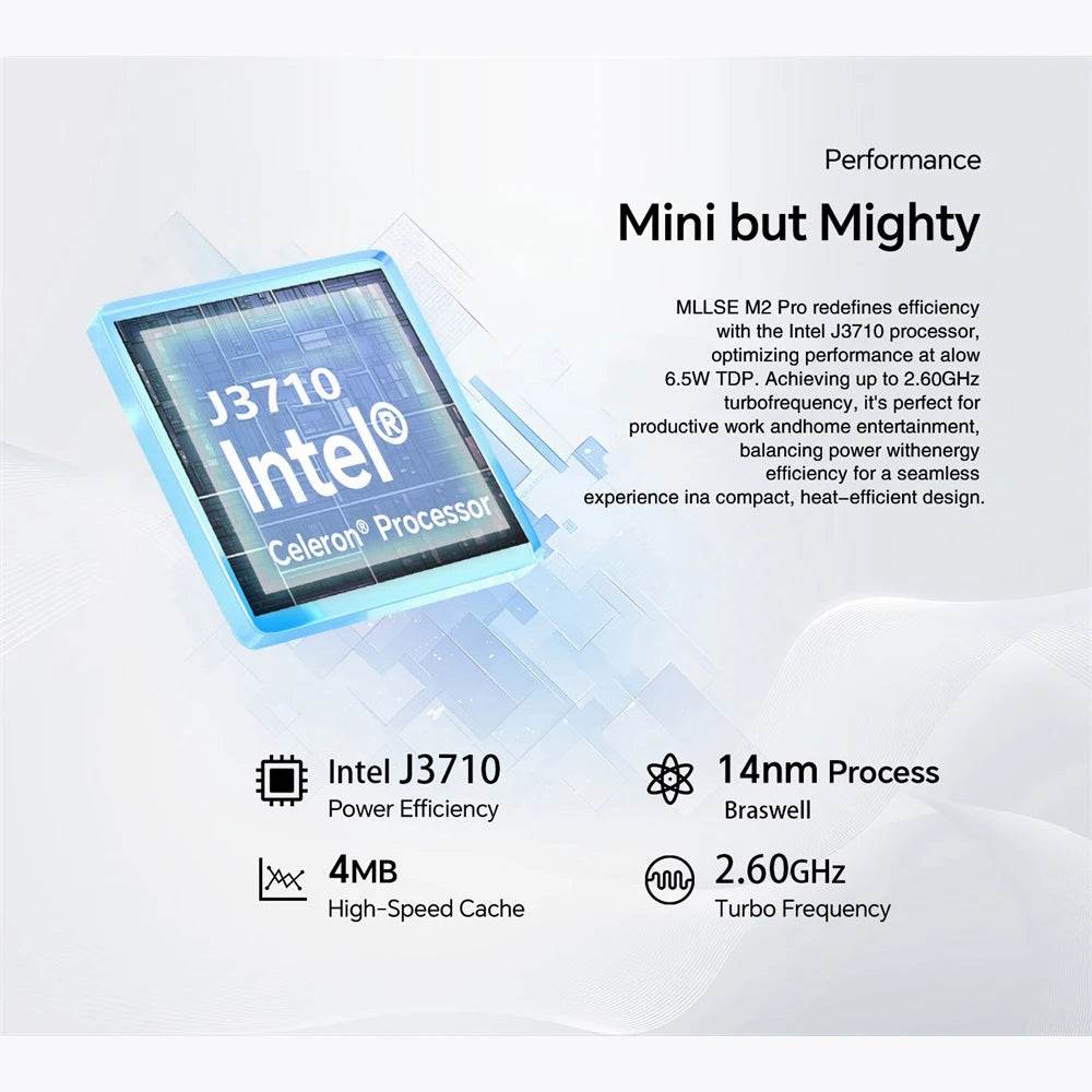 Mini PC MLLSE M2 Pro cu Intel J3710, 8GB RAM, 256GB SSD - Venduqo