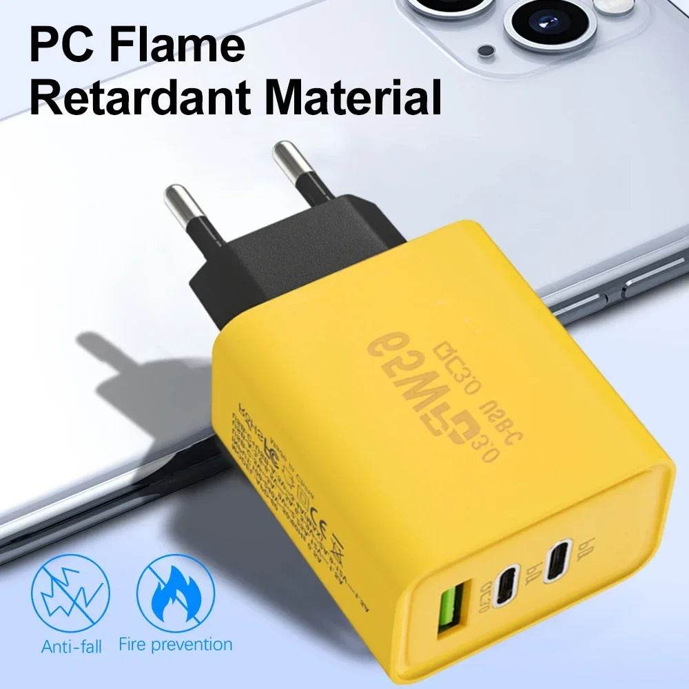 Încărcător 65W cu 3 Porturi USB PD - Încărcare Rapidă - Venduqo
