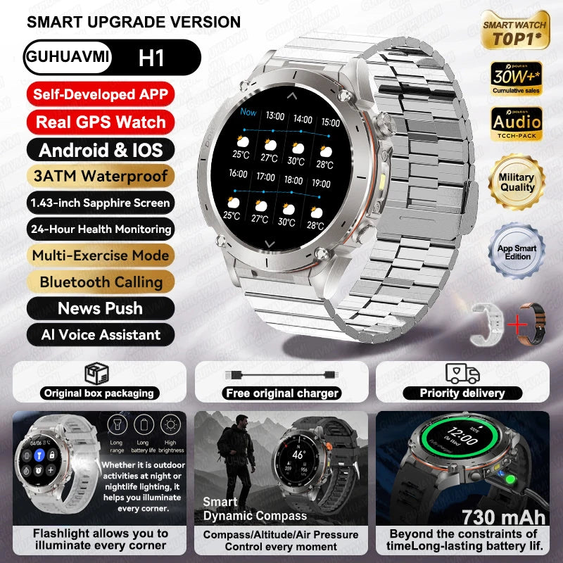 GPS Smartwatch for Adventurers - 1.43" AMOLED Waterproof