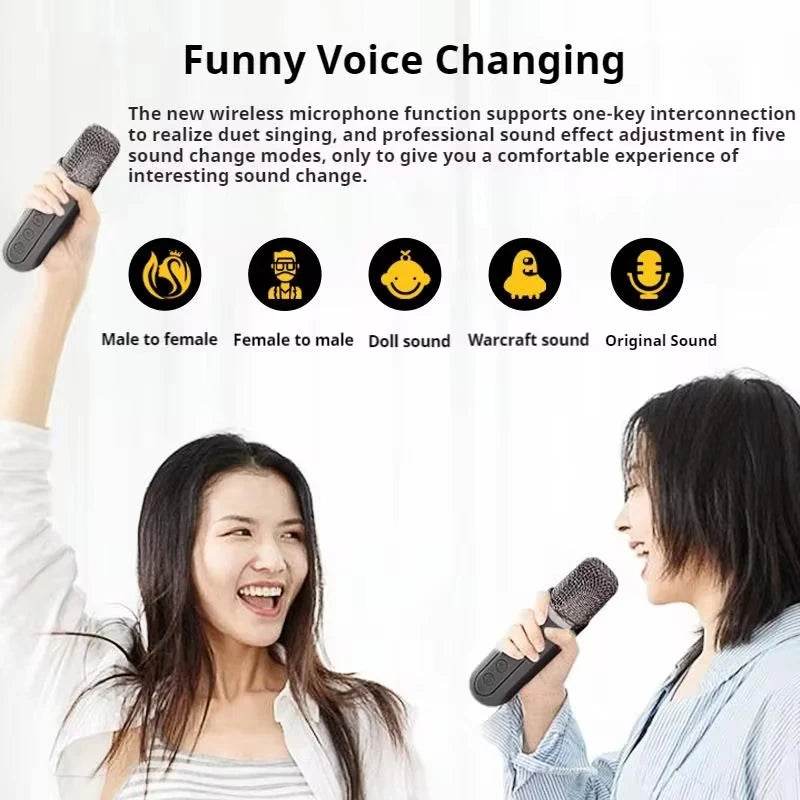 Microfon Karaoke Portabil cu Două Microfoane pentru Acasă - Venduqo