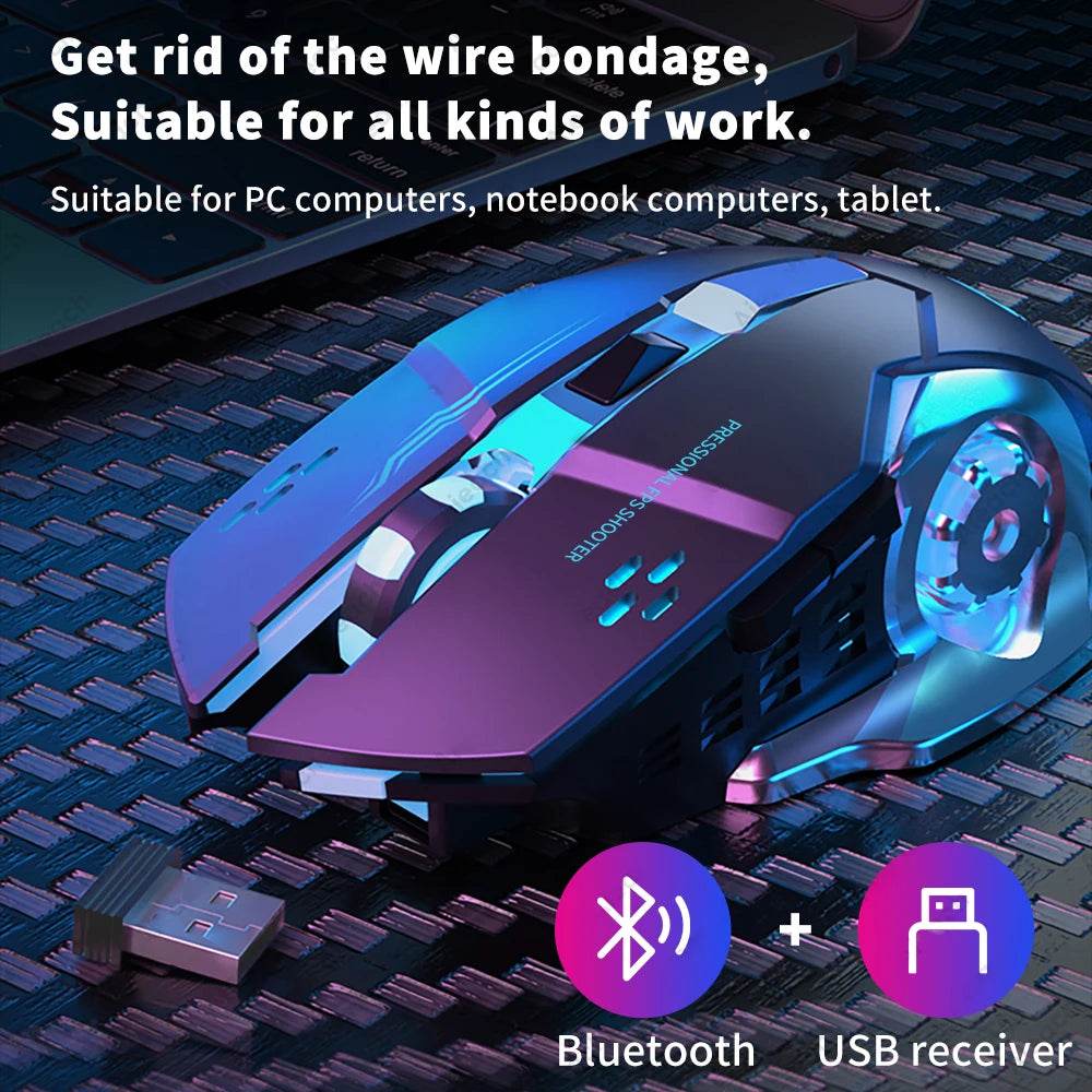 Mouse Wireless Reîncărcabil pentru Gaming cu Iluminare LED - Venduqo