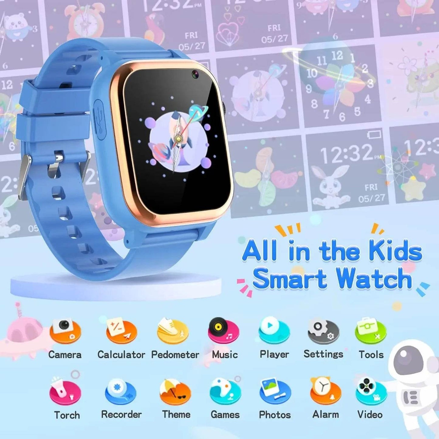 Smartwatch for Kids 2024 with 16 Puzzle Games