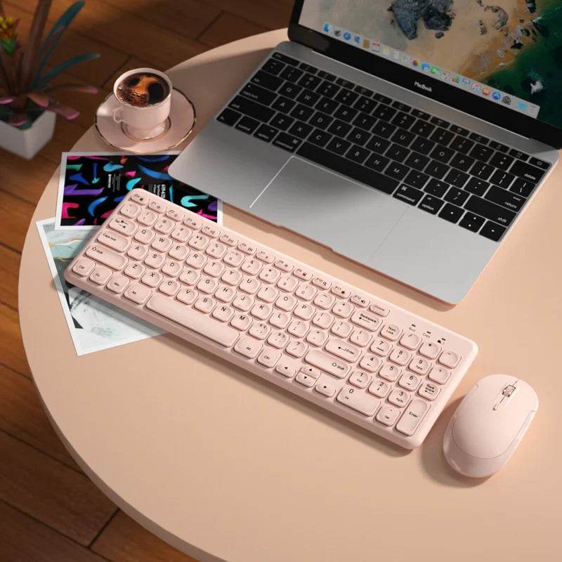 Set Wireless Tastatură și Mouse Fashion Ergonomic Purpuriu - Venduqo