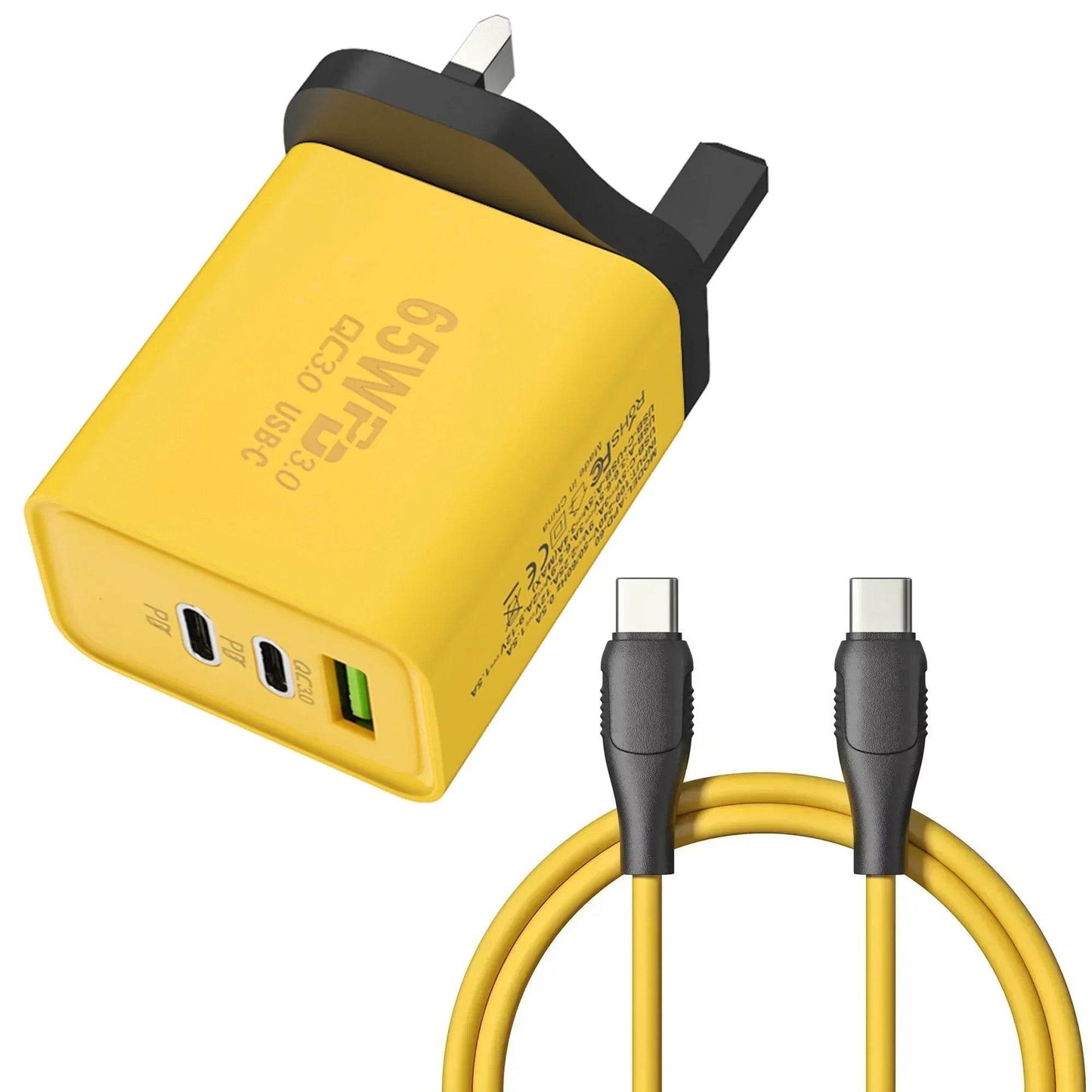 Încărcător 65W cu 3 Porturi USB PD - Încărcare Rapidă - Venduqo