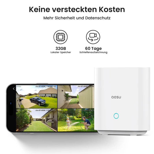 Sistem de Cameră Solară AOSU 3MP cu 4 Camere Wireless - Venduqo