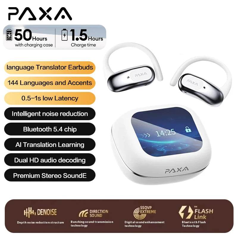 Căști Bluetooth PAXA OpenAirUltra AI cu Traducere în Timp Real - Venduqo