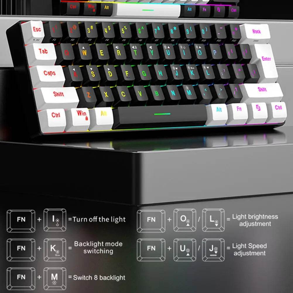 Tastatură Mecanică de Gaming 61 Taste cu Iluminare RGB - Venduqo
