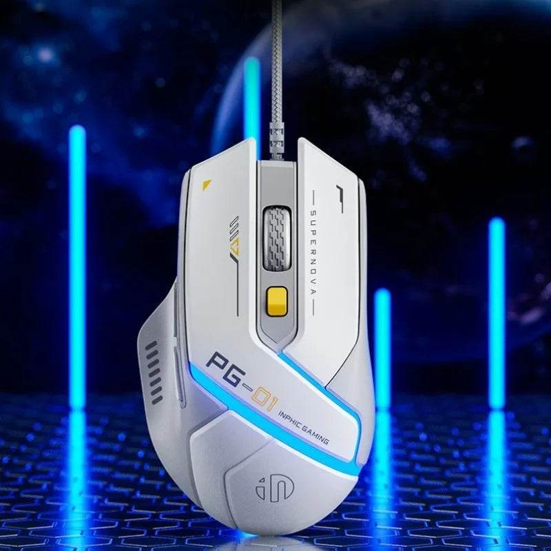 Inphic PG1 Wired Gaming Mouse with RGB and Macro Customization
