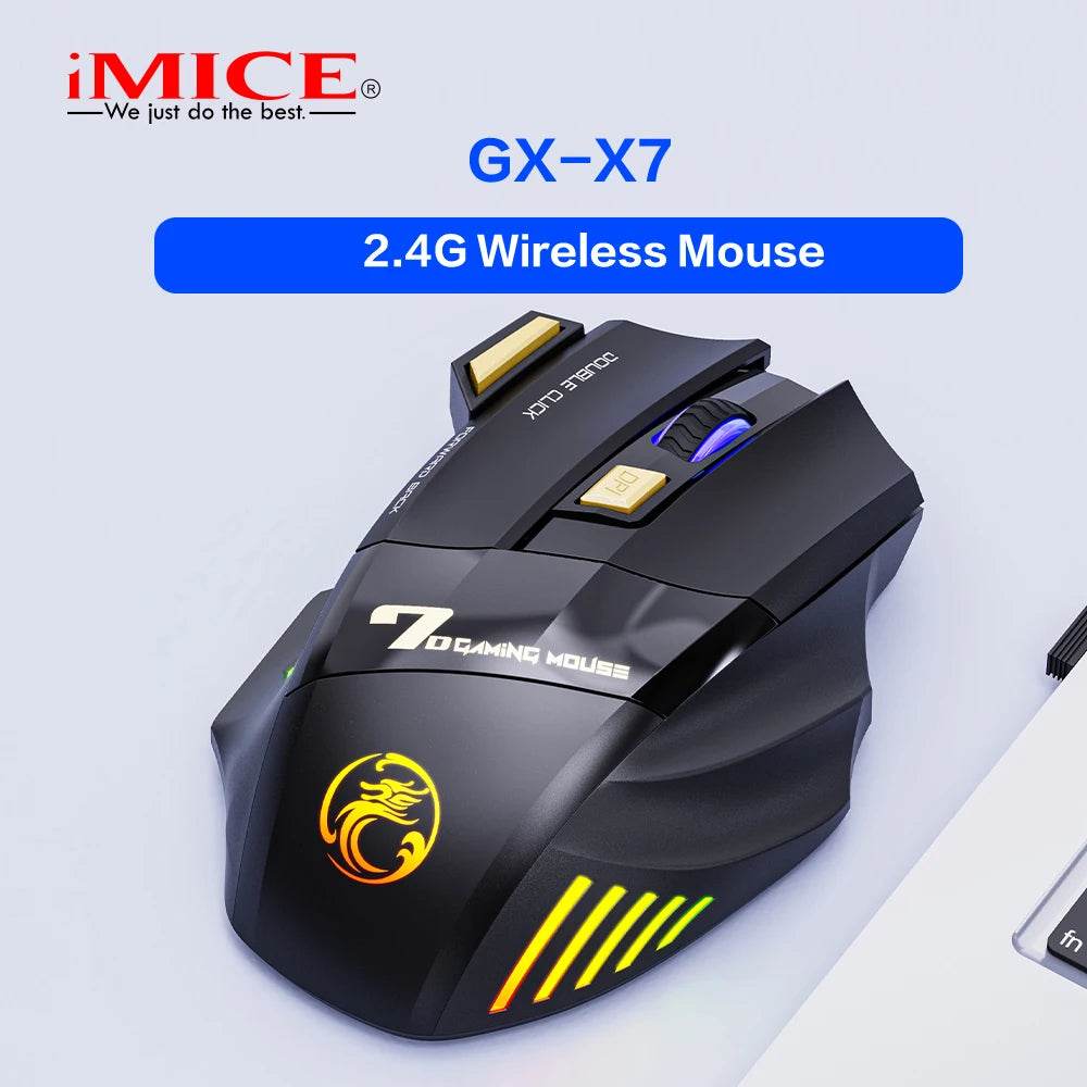 Mouse Wireless Reîncărcabil pentru Gaming Ergonomic 3200 DPI - Venduqo
