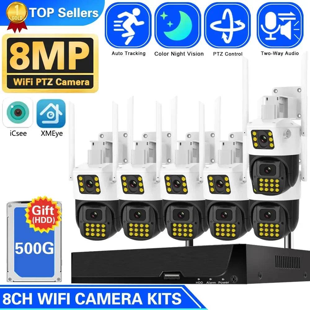 Sistem de Supraveghere Wifi 8MP PTZ cu Camere IP Wireless - Venduqo