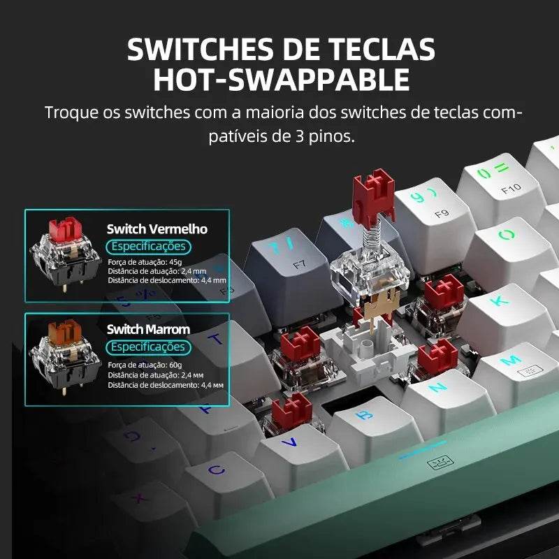 Machenike K500-B61 Mini Tastatură Mecanică 60% ABNT2 RGB - Venduqo