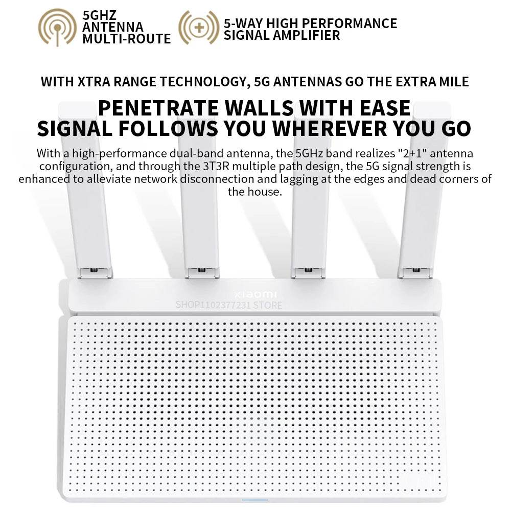 Router Xiaomi AX3000T - WiFi 6, 2.4GHz & 5GHz, 3000Mbps - Venduqo