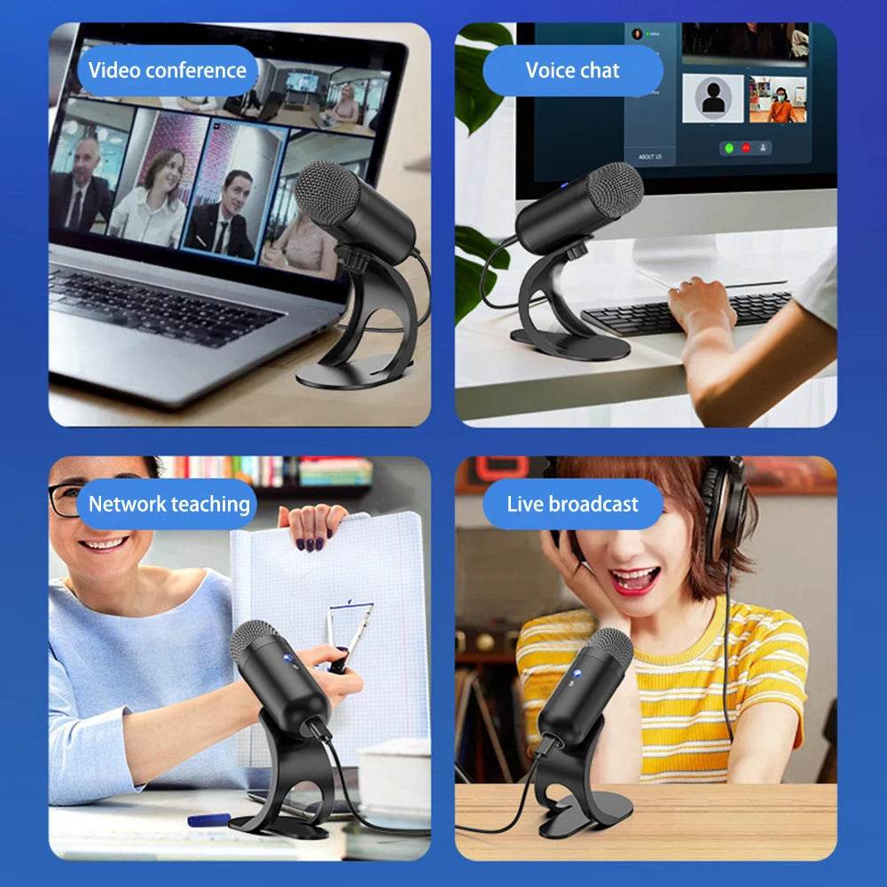 Microfon USB Gaming cu Cancelare de Zgomot pentru Streaming - Venduqo