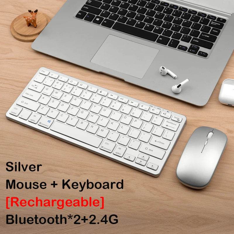 Set Tastatură și Mouse Wireless Bluetooth 2.4G Reîncărcabil - Venduqo