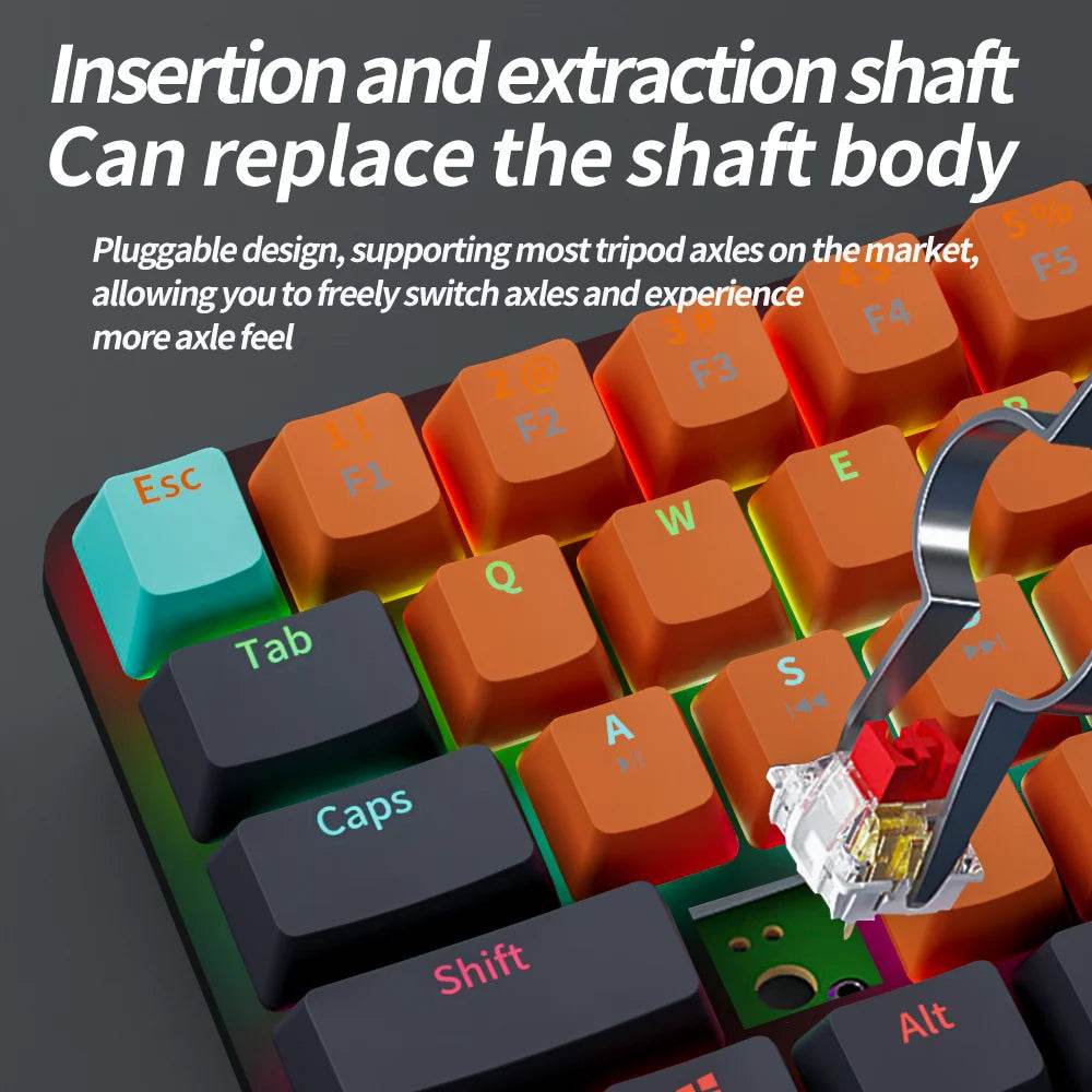 Tastatură Mecanică USB Mini Gaming 61 Taste - Venduqo