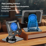 360° Rotating Tablet Stand with Integrated Cooling Fan
