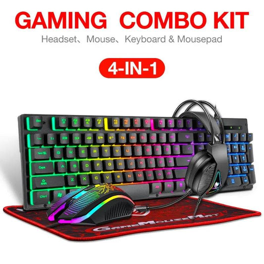 Set de Joc Thunder Wolf TF400 - Tastatură, Mouse și Căști RGB - Venduqo