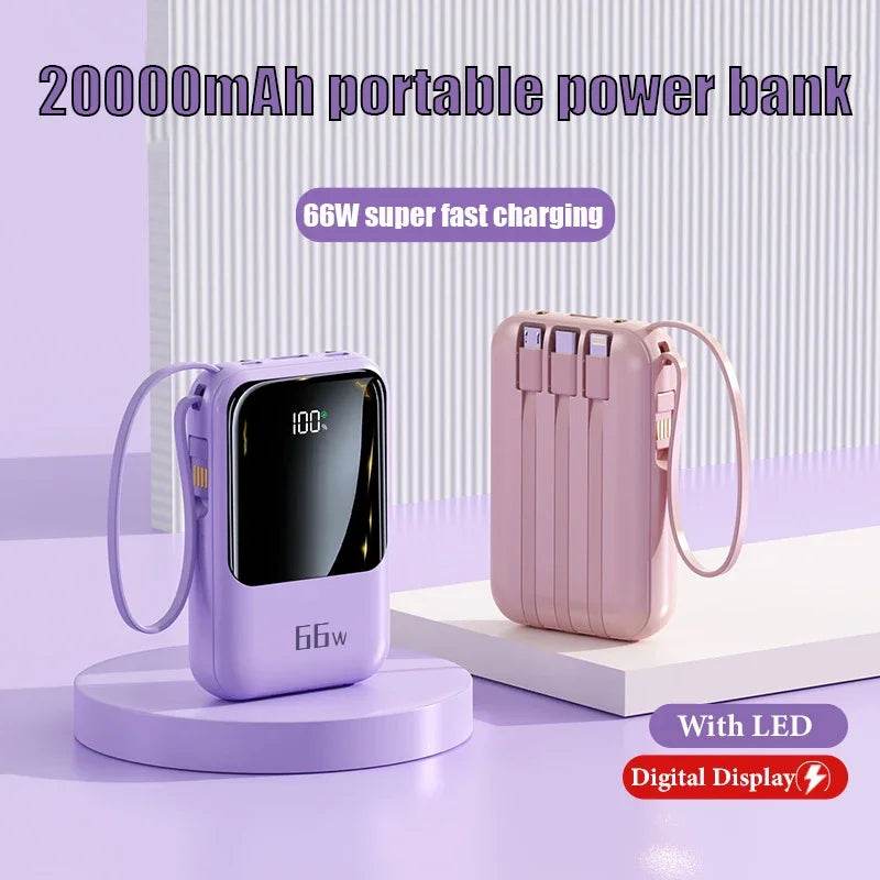 Baterie Externă Mini 20000mAh 66W Super Încărcare Rapidă PD - Venduqo