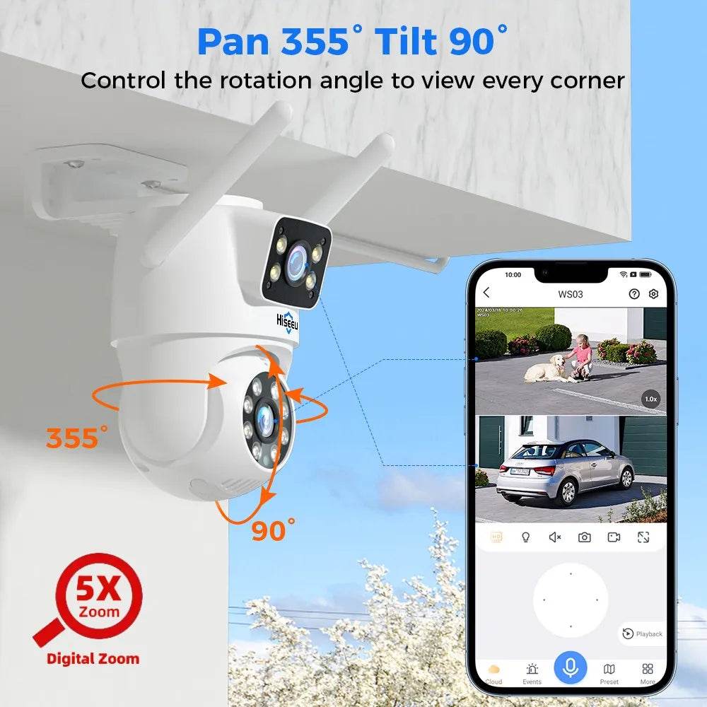 Sistem de Supraveghere Hiseeu H.265 16CH NVR 3K 6MP cu Cameră PTZ Dual Lens - Venduqo